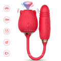 SacKnove Handheld 10 Speed Vibrating Sexy Rose Shaped Rose Wand Vagina Sucking Vibrator Rose Sex Toy For Women Adult